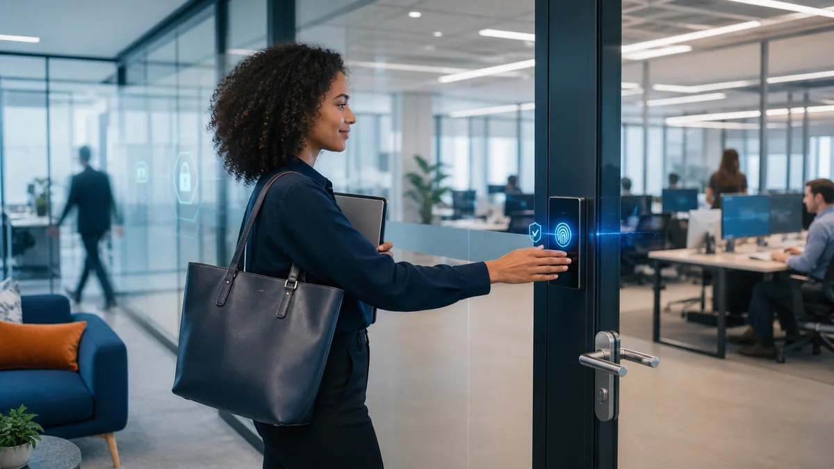 An employee accessing business applications quickly with secure passwordless authentication.