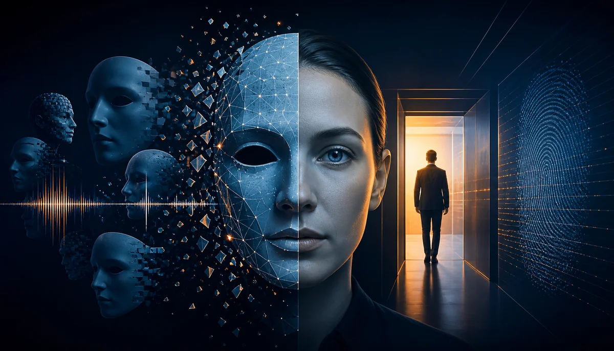 Editorial illustration for The New Identity Crisis: Why AI Is Forcing Us to Rethink Fraud, Authentication and Digital Trust.