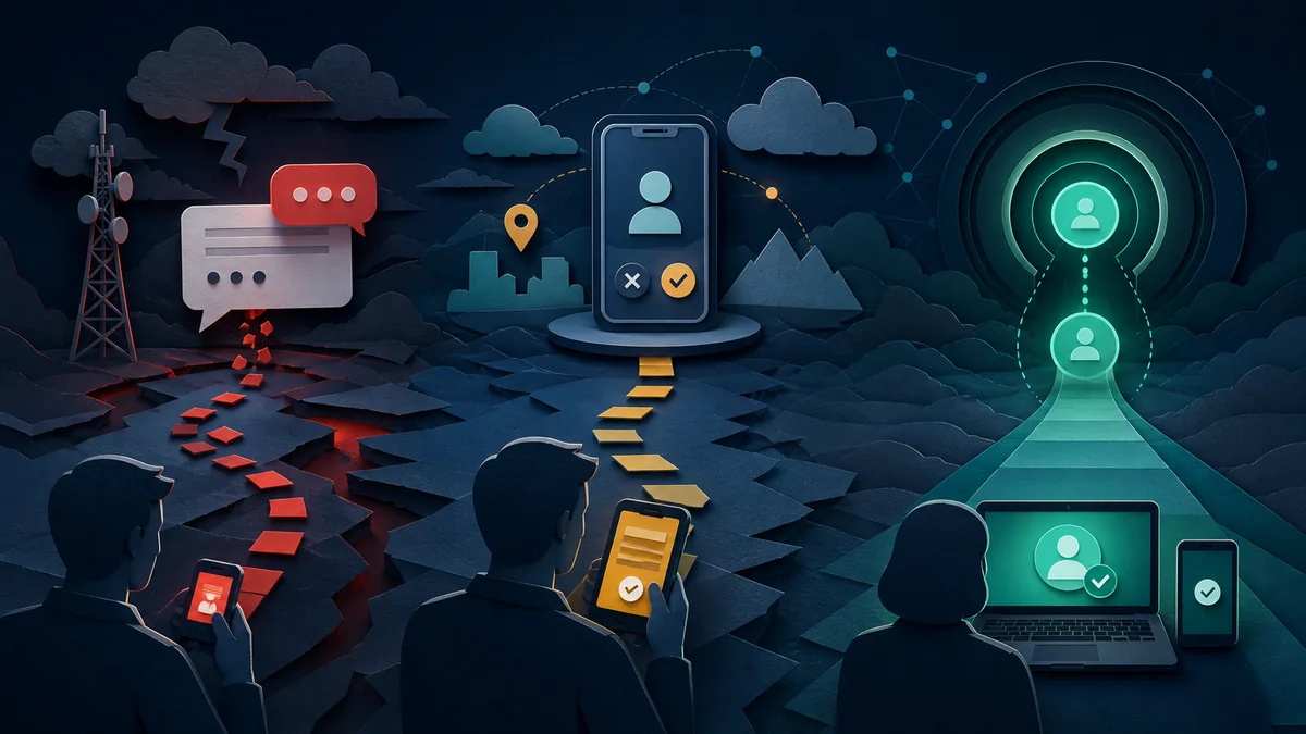 Editorial concept illustrating Is Push Authentication More Secure Than SMS?