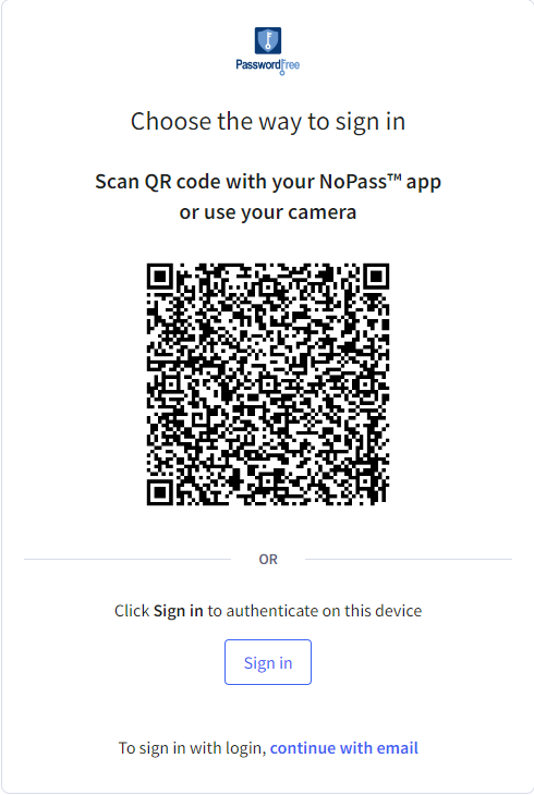 Pantalla QR original de la tienda