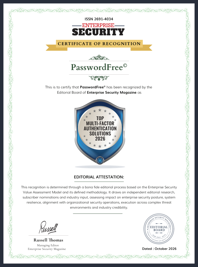 Original Enterprise Security Magazine certificate, October 2026.