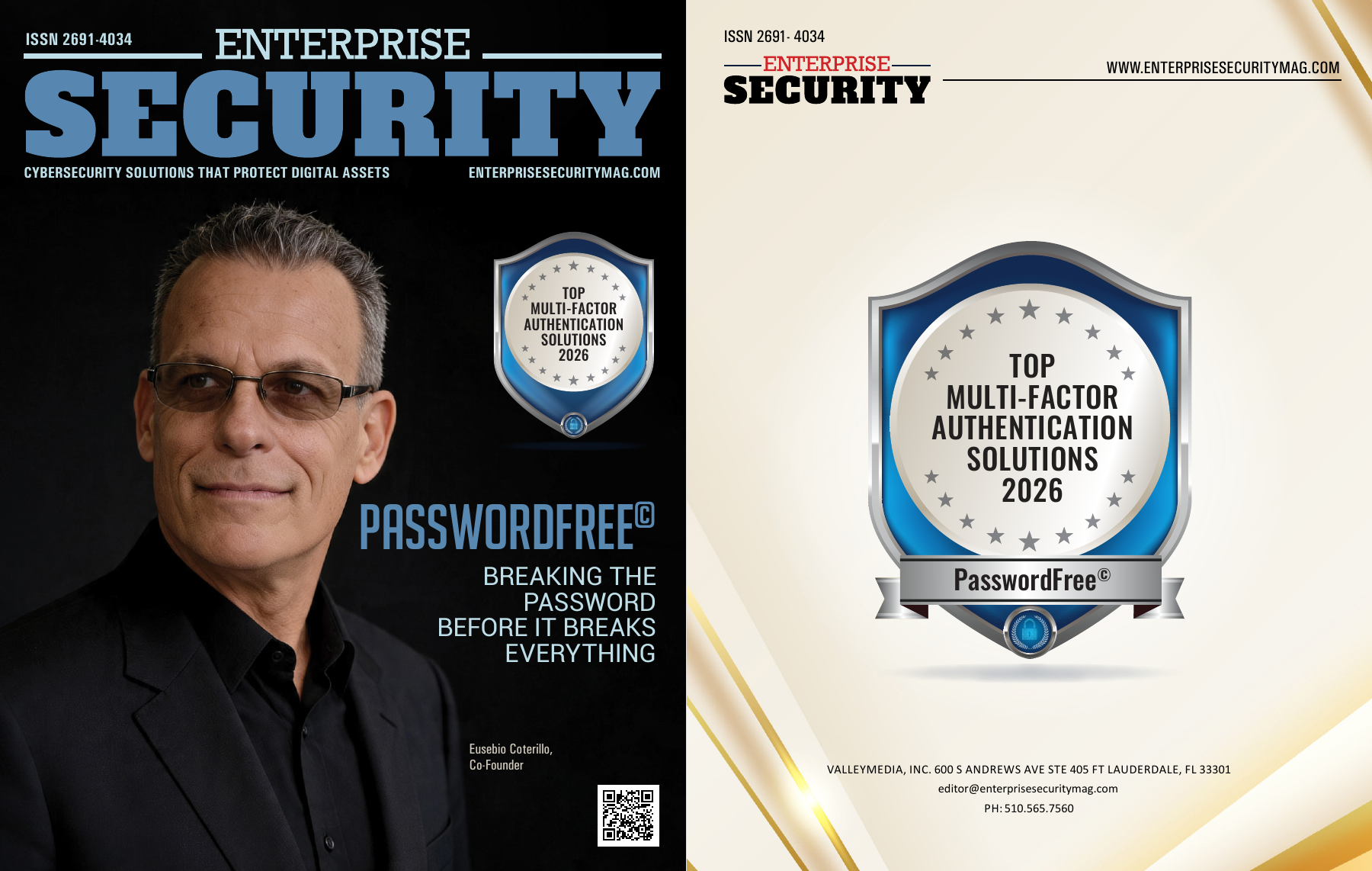 Publisher reprint cover: Eusebio Coterillo and the PasswordFree recognition.