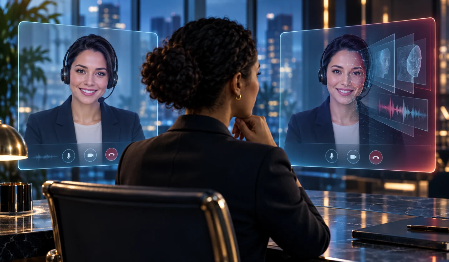Un usuario compara un representante digital real con una imitación casi perfecta generada por IA.