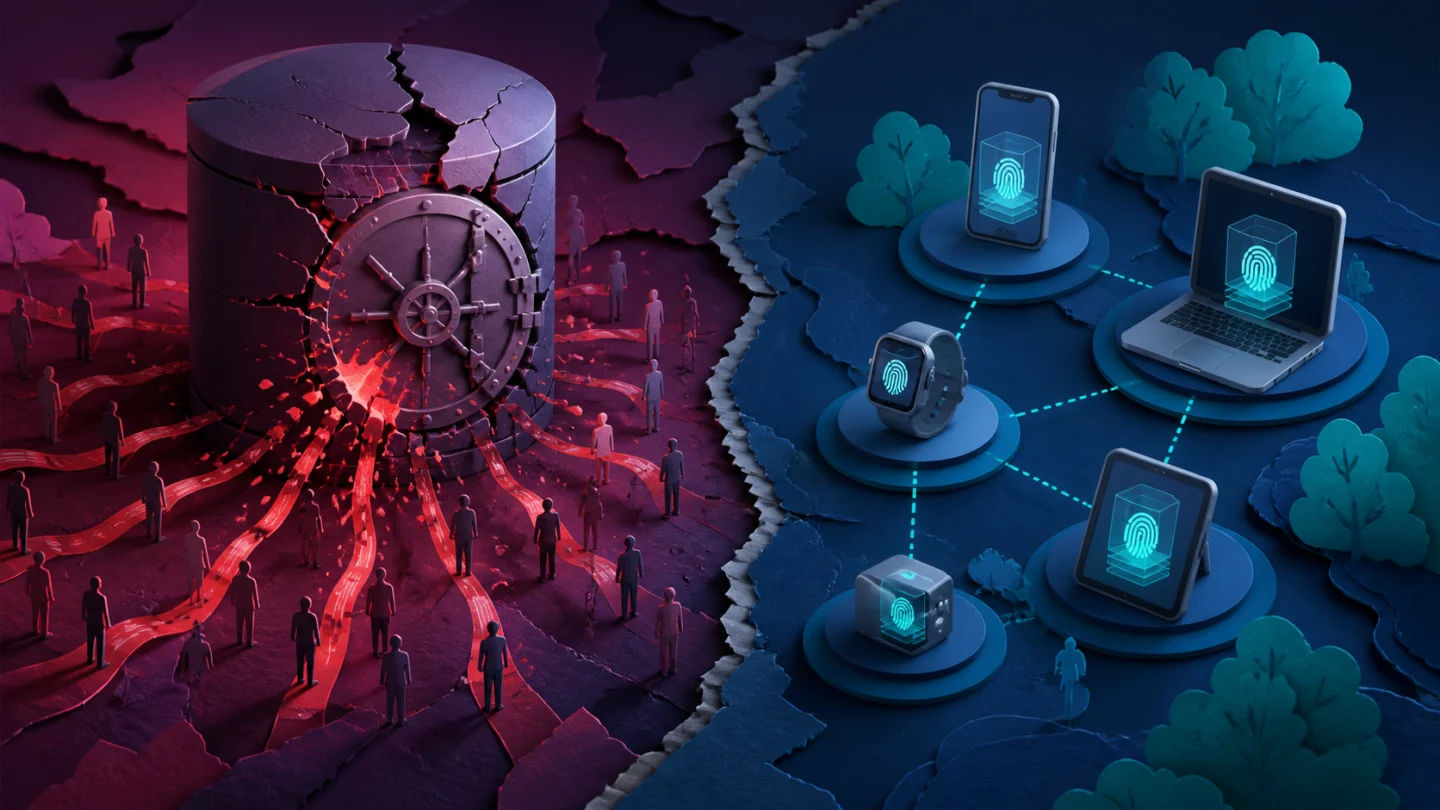 Conceito editorial ilustrando E se meus dados biométricos forem roubados?